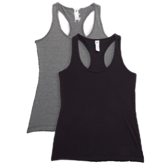 NWT 90 Degree by Reflex Gray & Black Racer Back Tops - Picture 4 of 8